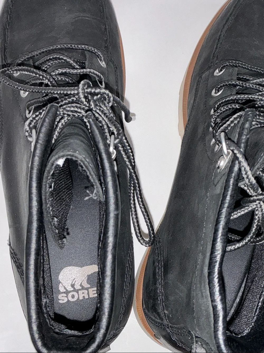 Sorel Waterproof Leather Men's Black Lace-Up Moc Toe Work Boots